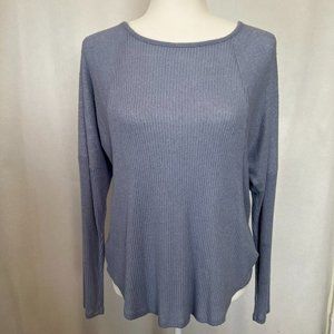 Women's Light Blue Hippie Rose Bat-wing Sleeve Sweater